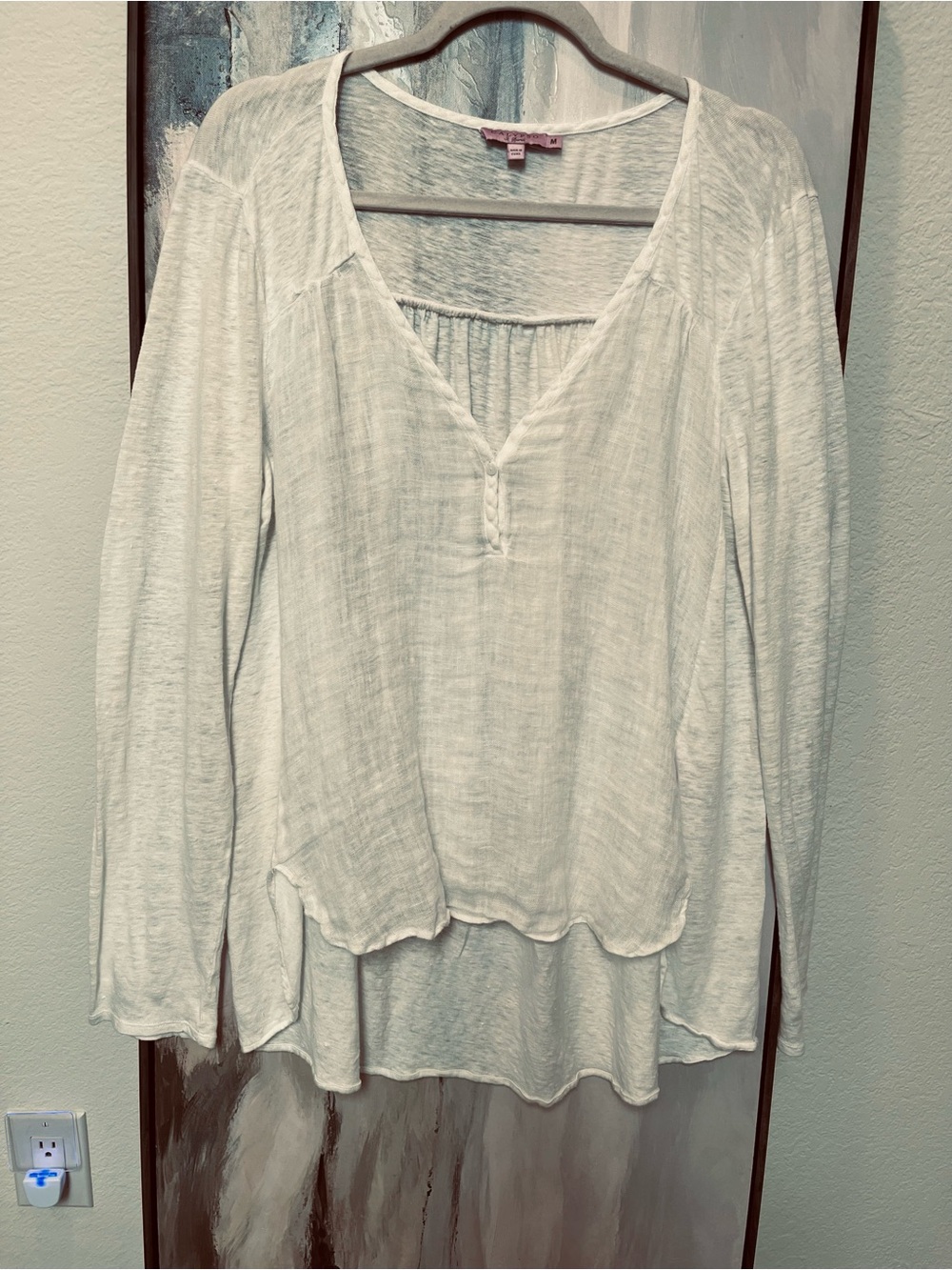 Calypso StBart Linen Lightweight Ivory Loose relaxed Blouse